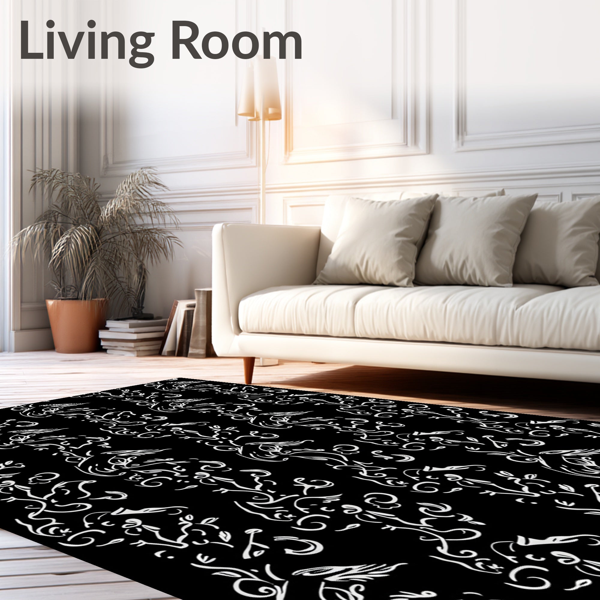 Birds And Vines Whimsical Design Rug