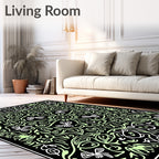 Folk Art Floral Swirl Pattern Rug