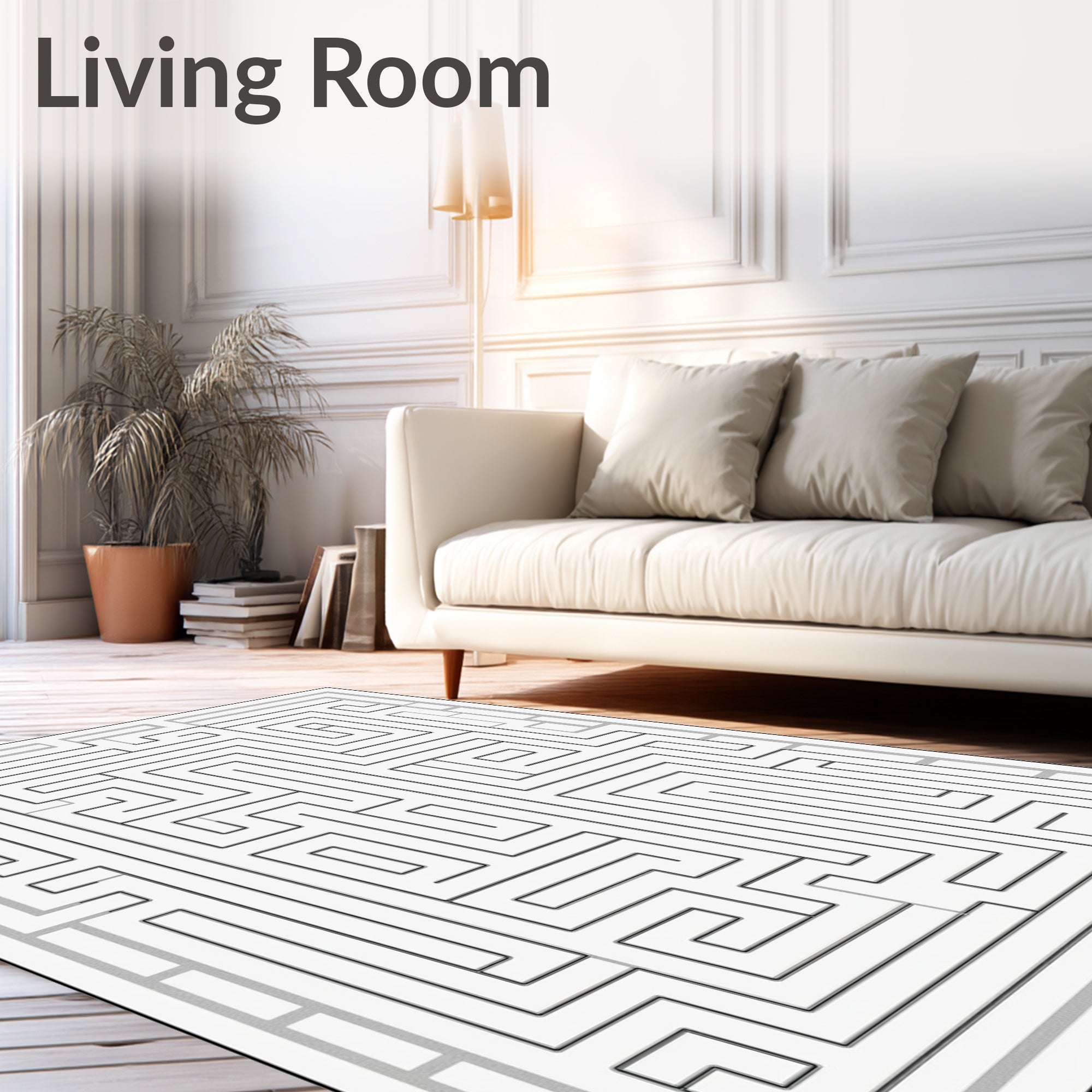 Abstract Maze Pattern Design Rug
