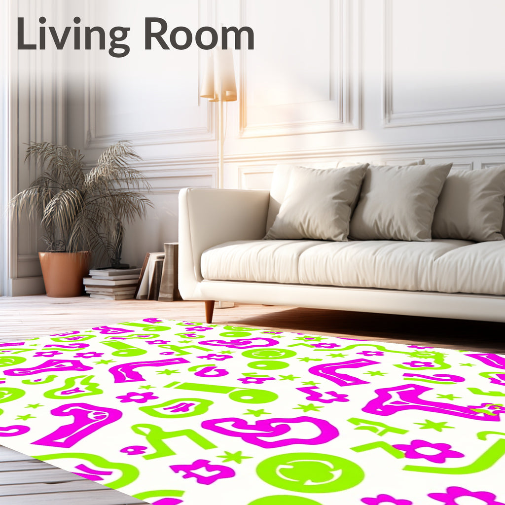 Bright Abstract Shapes Pattern Rug
