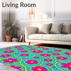 Groovy Daisy Circles Pattern Rug