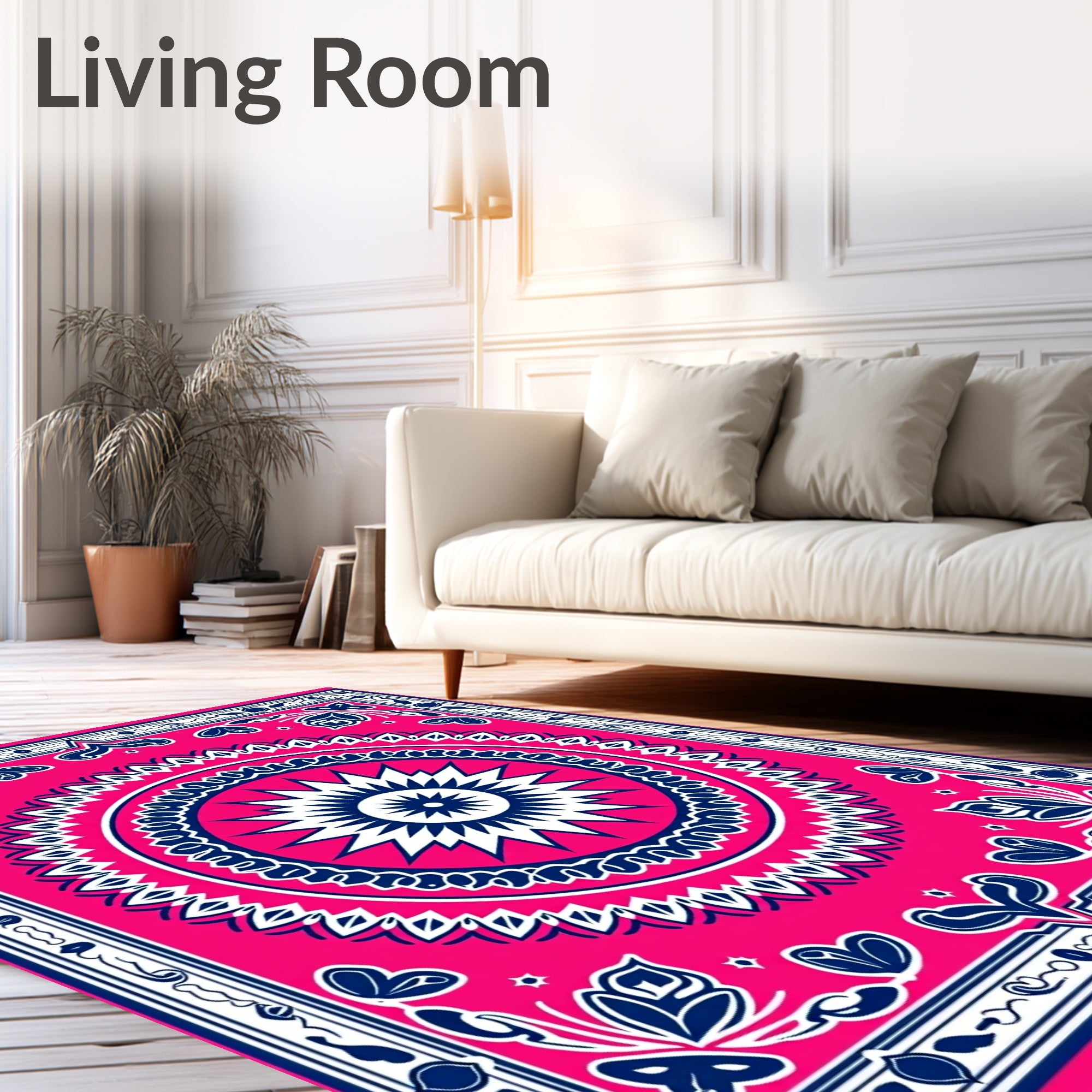 Bold Boho Sunburst Floral Design Rug