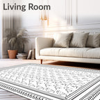 Abstract Tribal Stripe Border Design Rug
