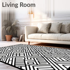 Geometric Maze Pattern Tile Rug