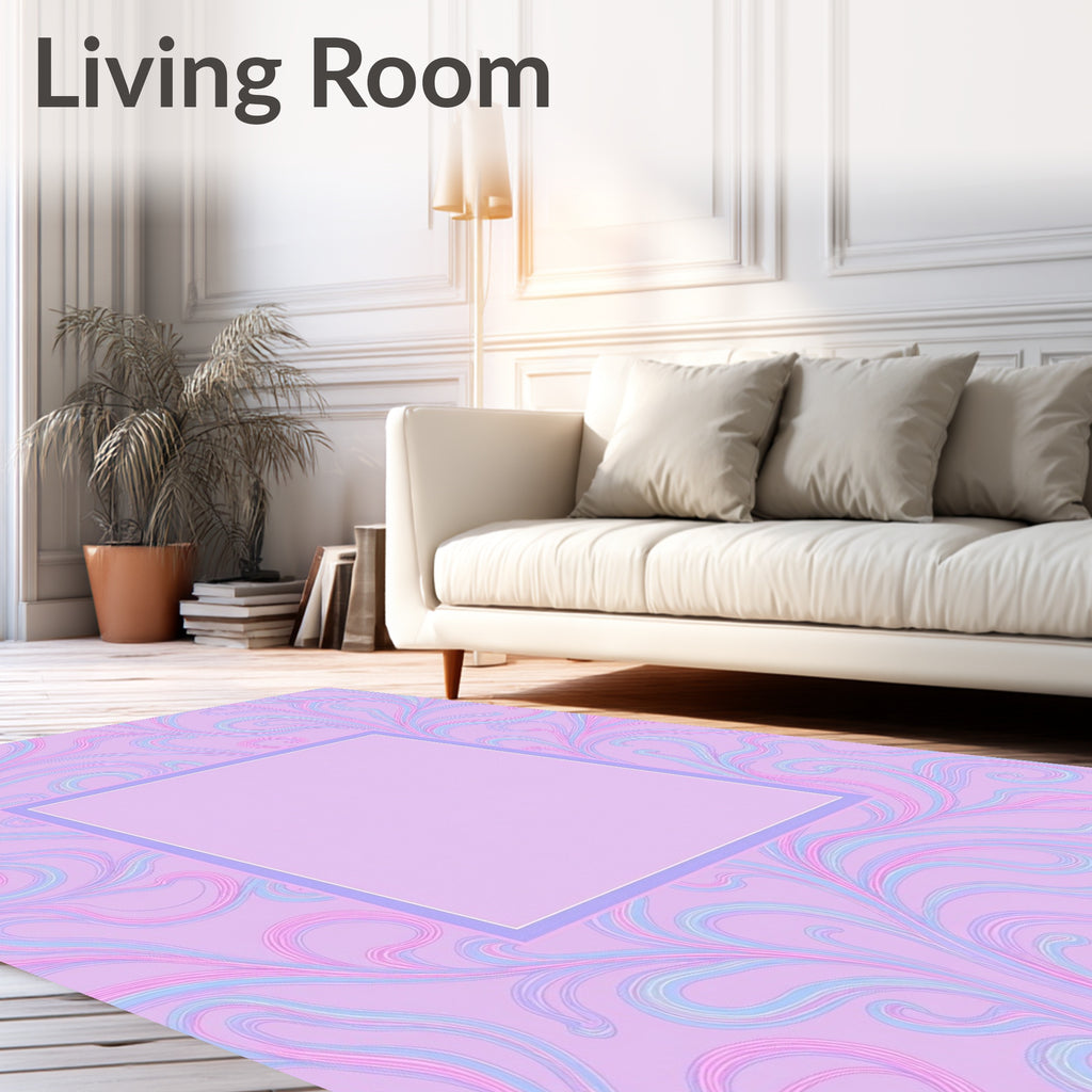 Pastel Swirls Textured Pattern Rug