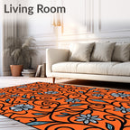 Vibrant Floral Vine Pattern Design Rug