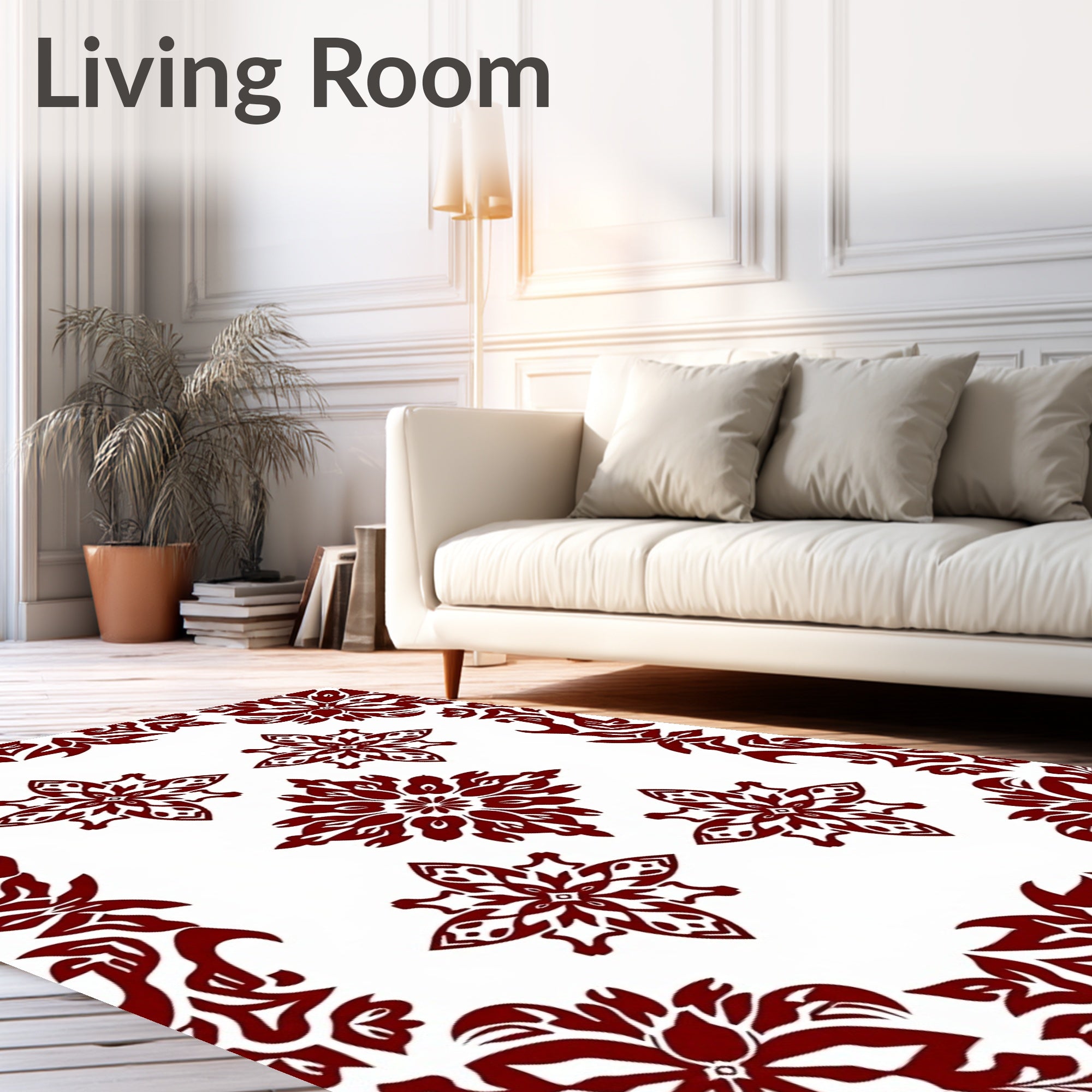 Elaborate Floral Symmetry Rug