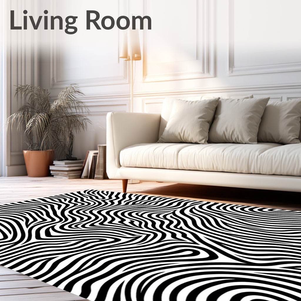 Bold Zebra Stripe Pattern Design Rug