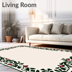 Vine and Blossom Floral Border Rug
