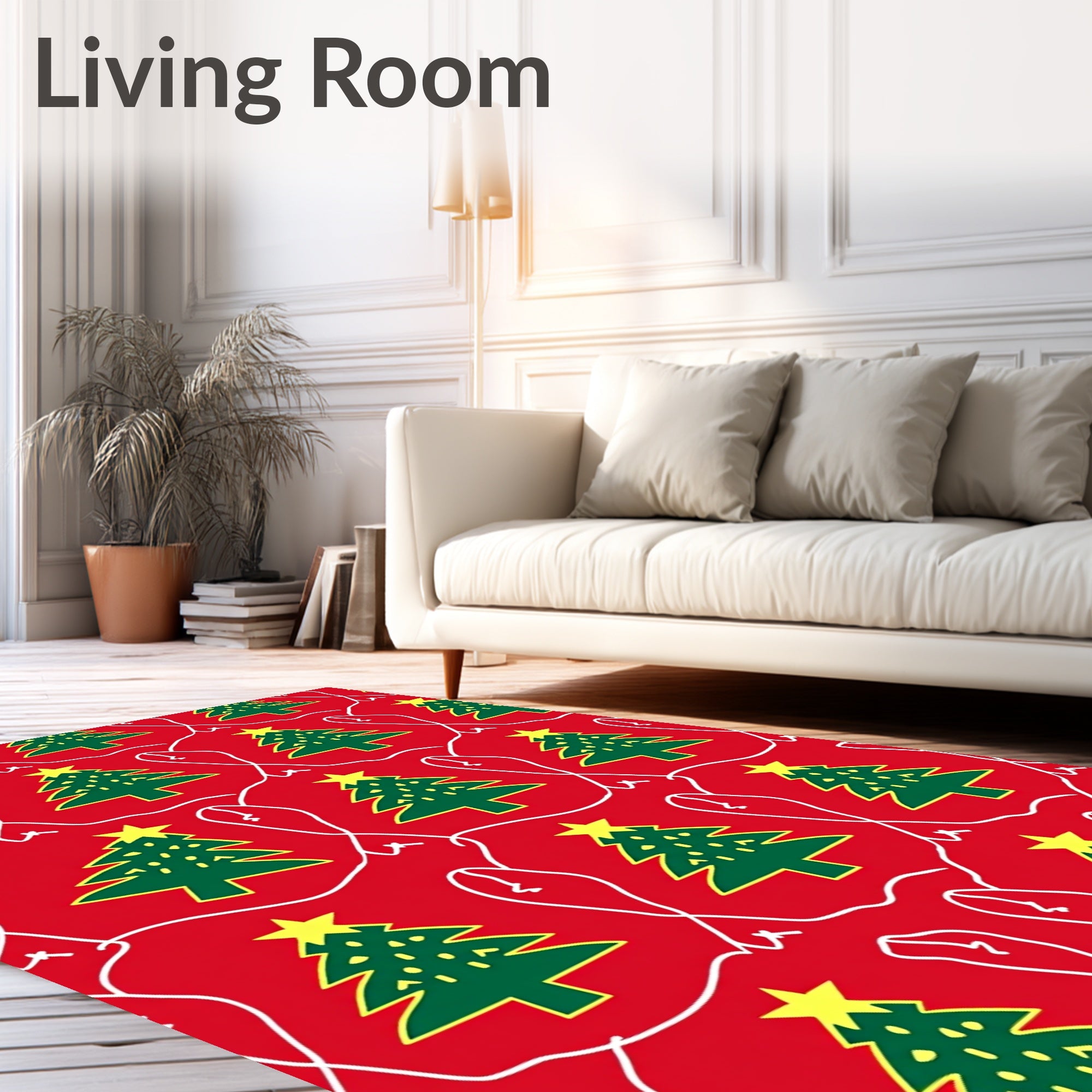 Red Green Christmas Tree Computer Mouse Rug
