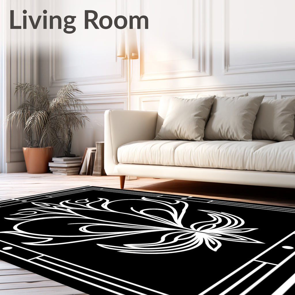 Art Deco Floral Symmetry Design Rug