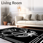 Art Deco Floral Symmetry Design Rug