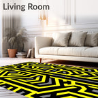Bold Yellow Modern Geometric Design Rug