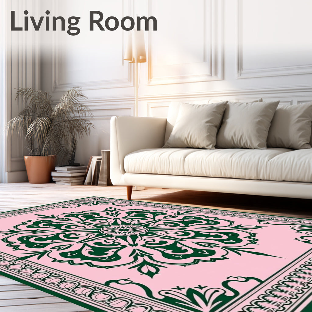 Ornate Floral Mandala Geometric Rug