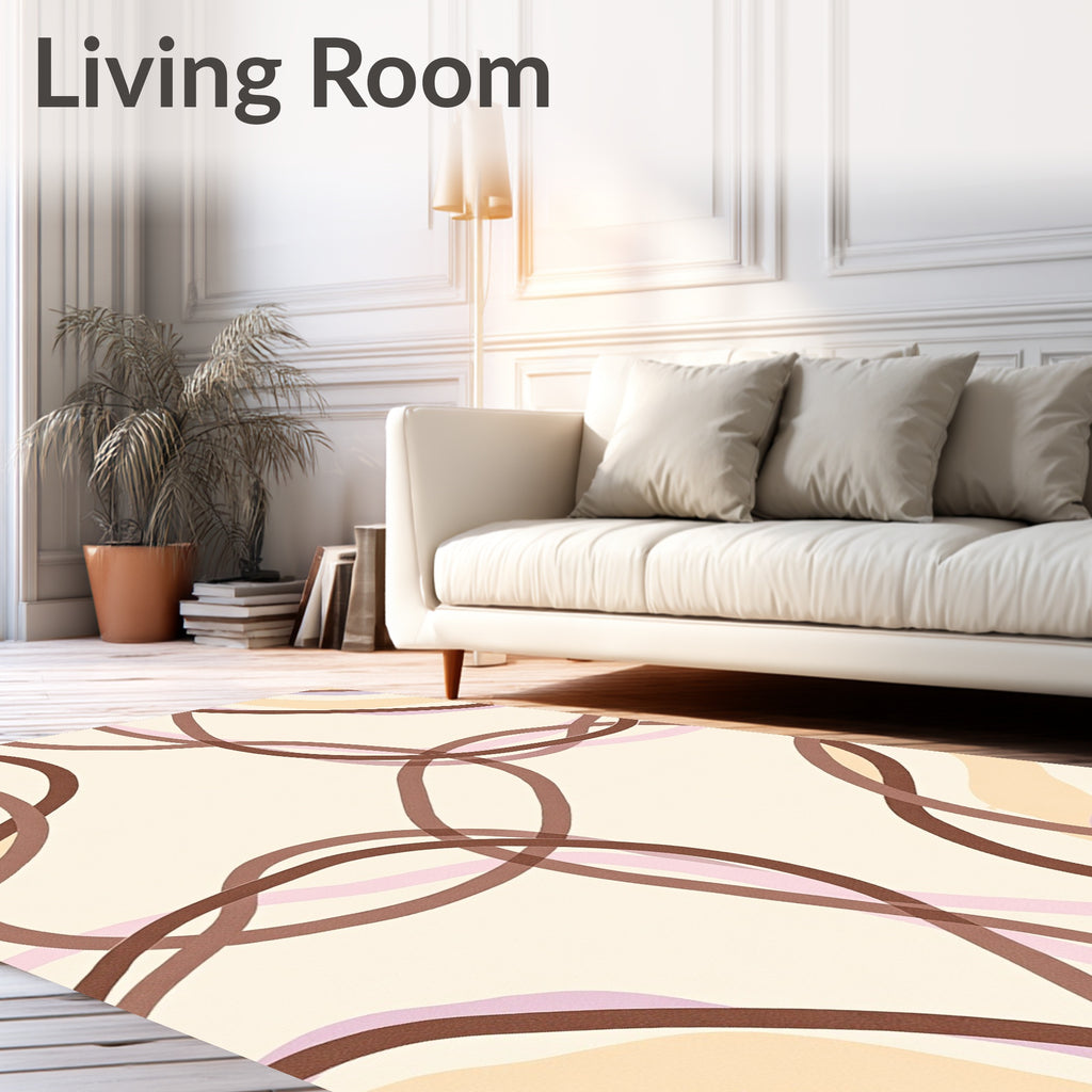 Intertwined Abstract Organic Lines Pattern Rug