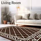 Classic Lattice Pattern With Ornate Border Rug
