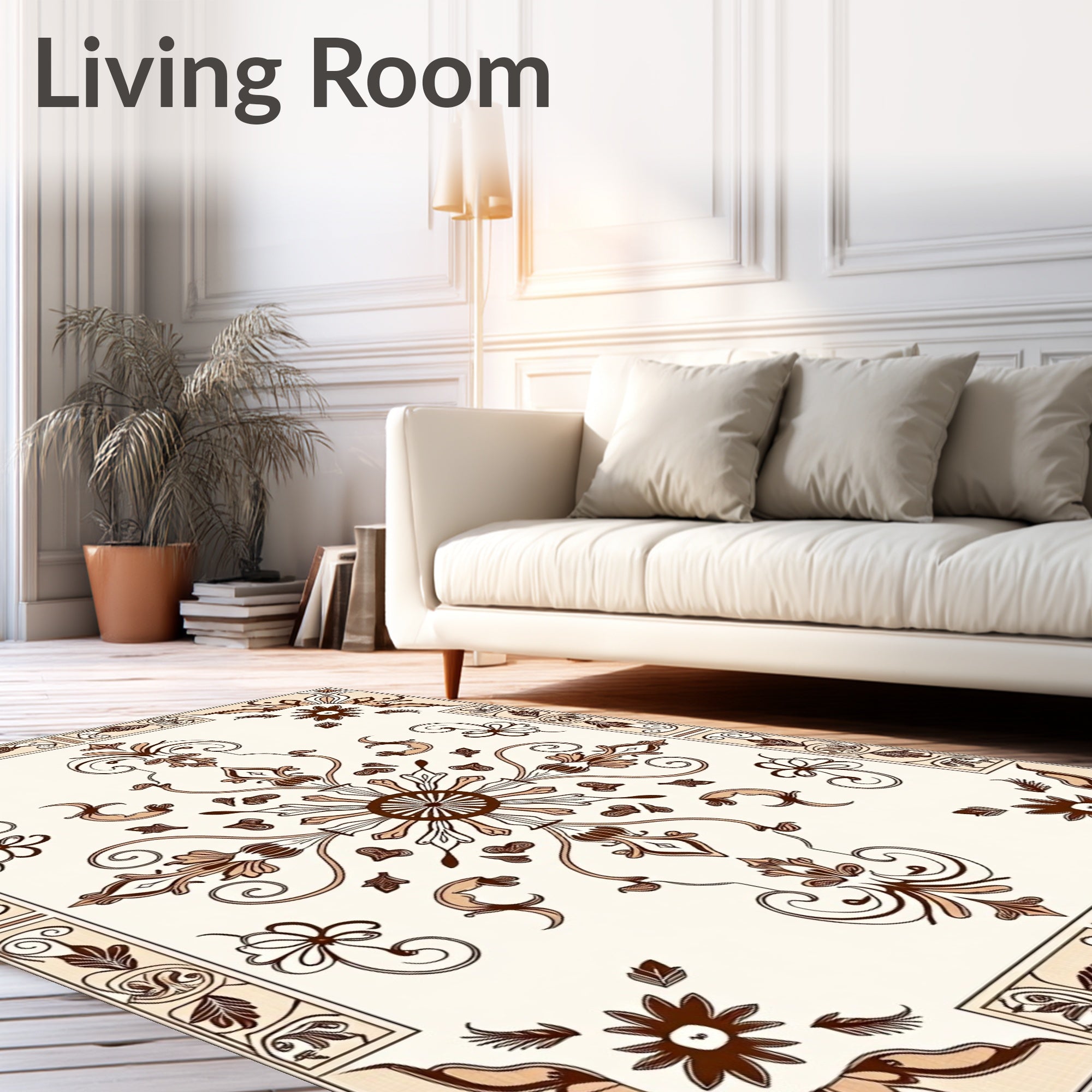 Vintage Floral Scrollwork Pattern Rug