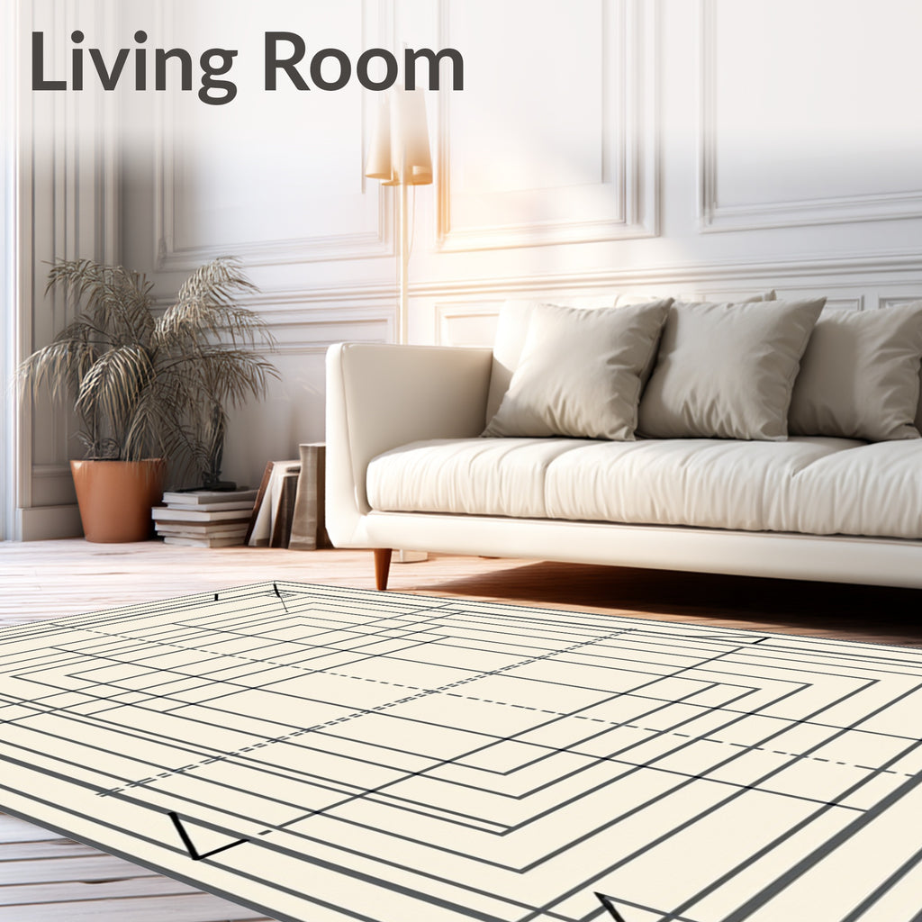 Concentric Squares Graphic Rug
