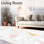 Modern Geometric Abstract Brushstrokes Rug