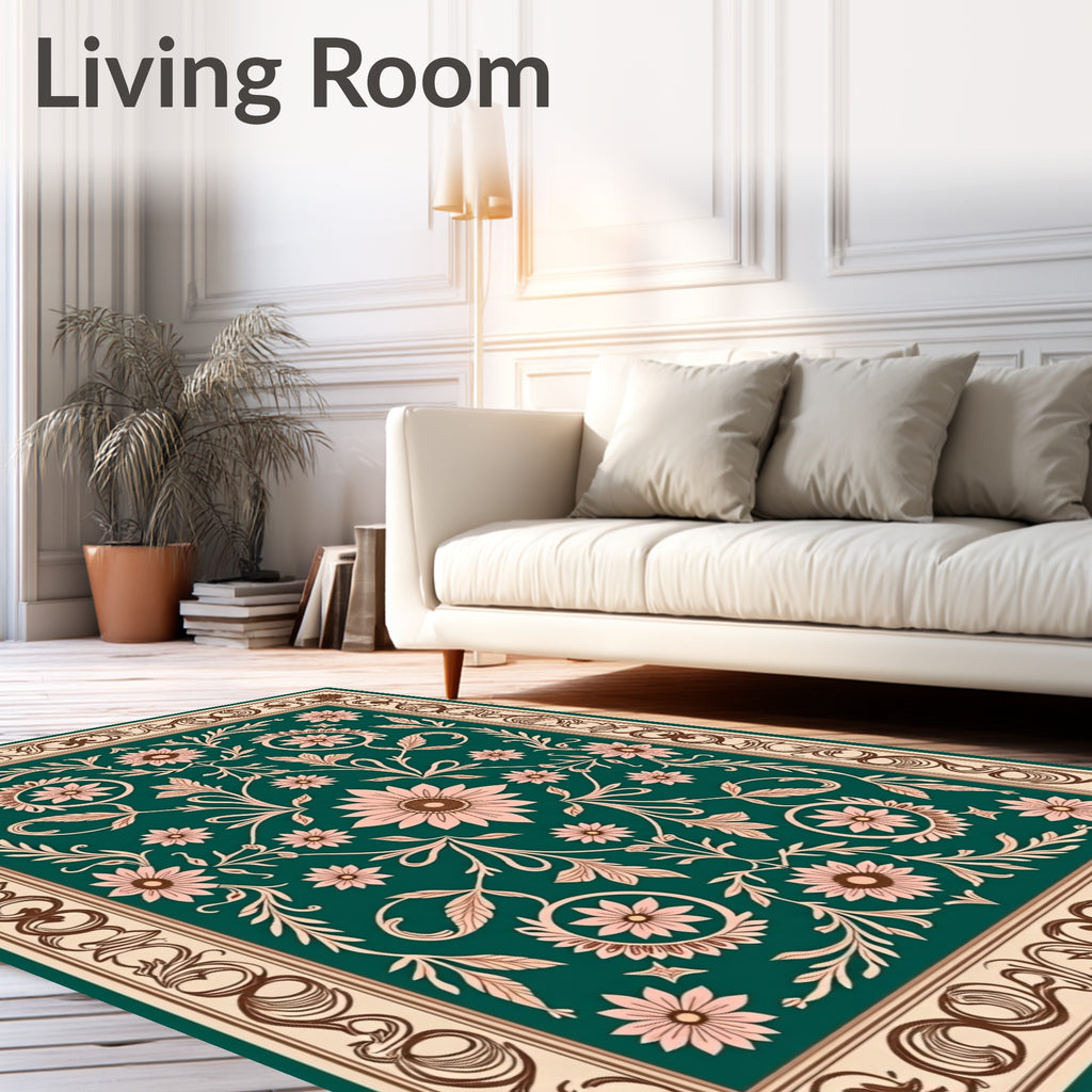 Classic Floral Vine Patterned Rug