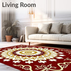 Red Floral Medallion Pattern Rug