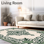 Art Nouveau Floral Geometric Pattern Rug