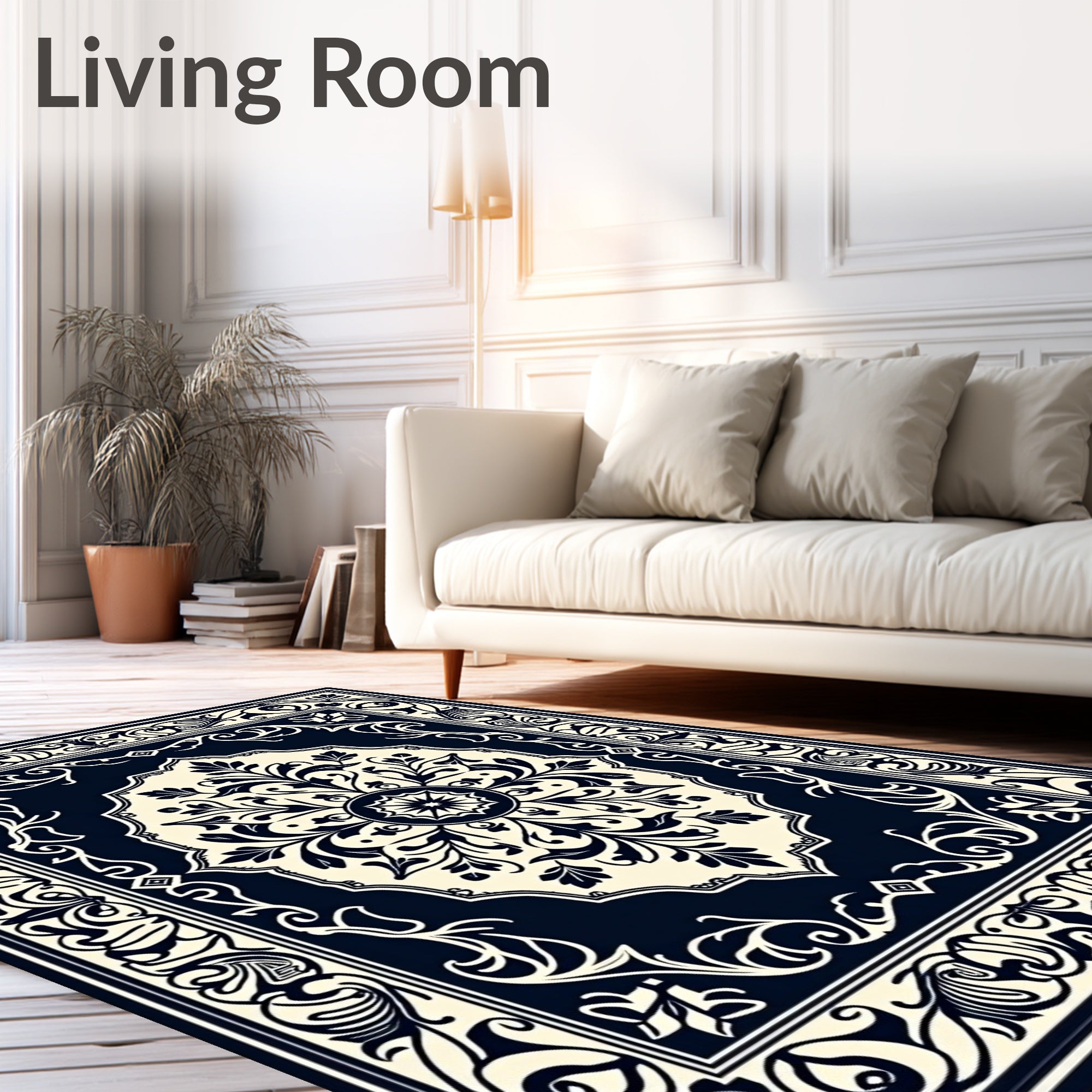 Ornate Floral Mandala Patterned Rug