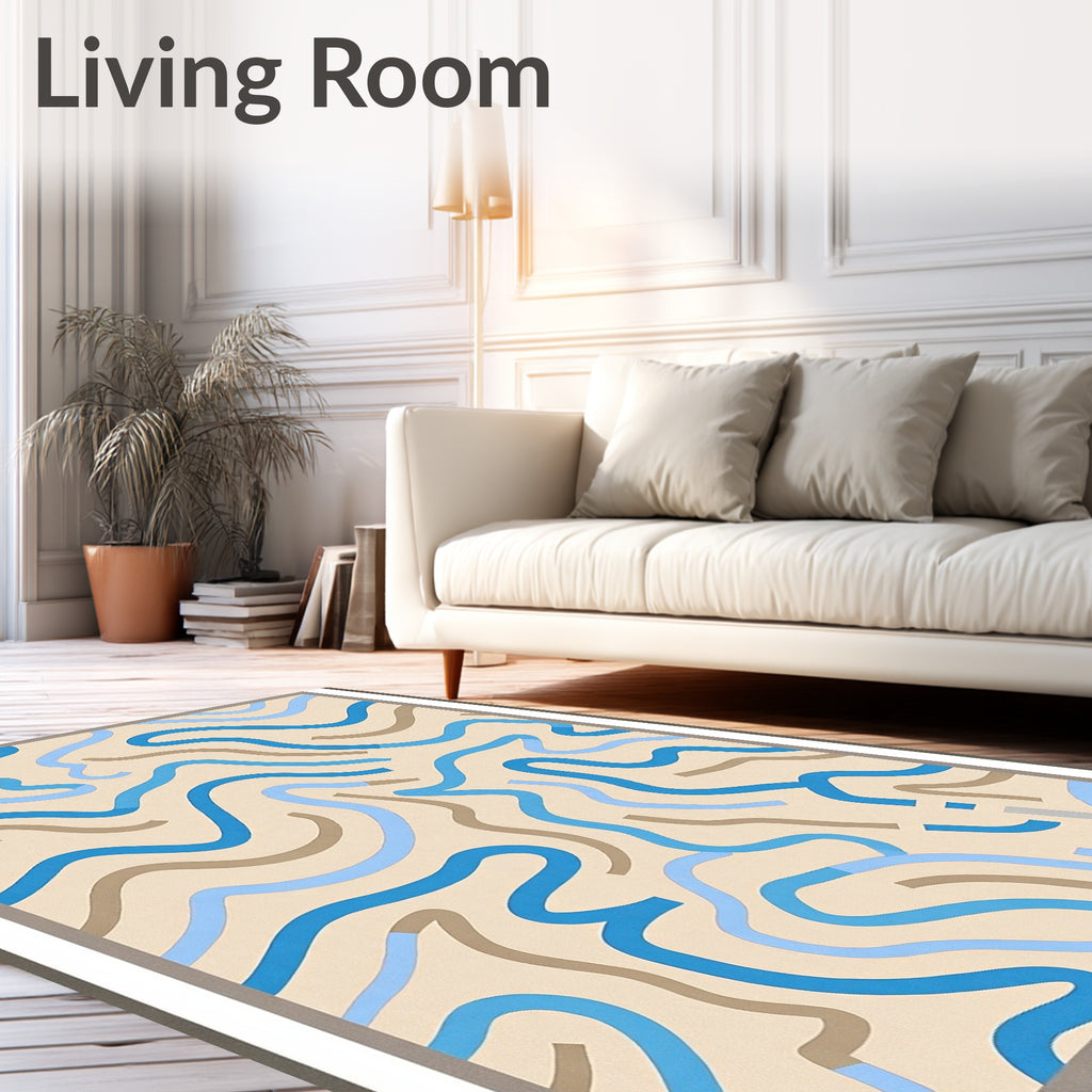 Flowing Lines Abstract Pattern Rug
