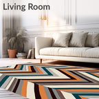 Multi Color Chevron Stripped Contemporary Rug