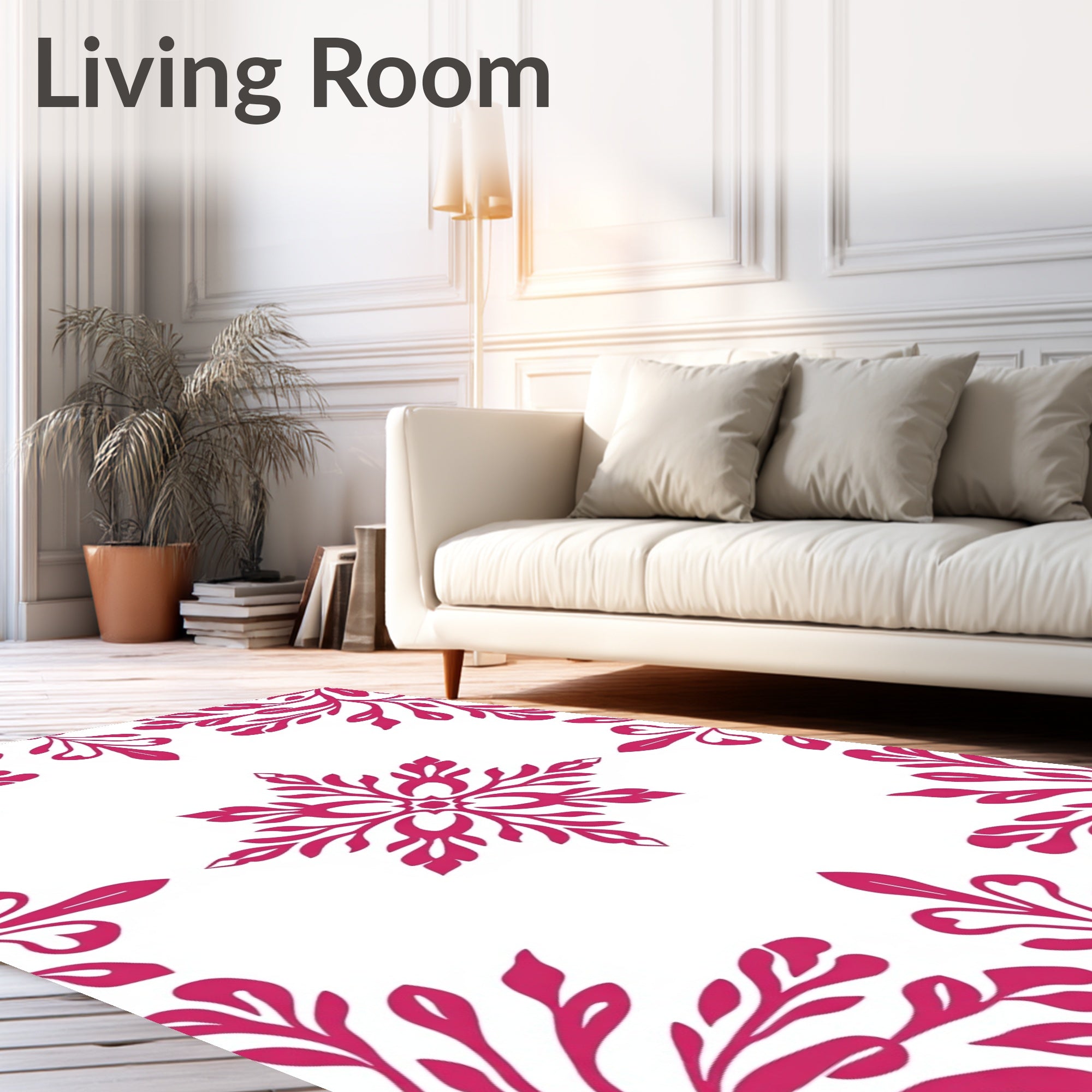 Floral Medallion Border Design Rug