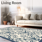 Art Nouveau Floral Damask Pattern Rug