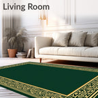 Intricate Gold Border Deco Rug