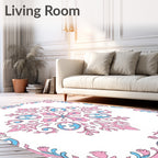 Retro Floral Damask Pattern Rug