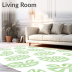 Green Leafy Abstract Pattern Rug