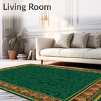 Ornate Verdant Vine Scrollwork Rug