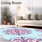 Ornate Floral Mandala Pattern Rug