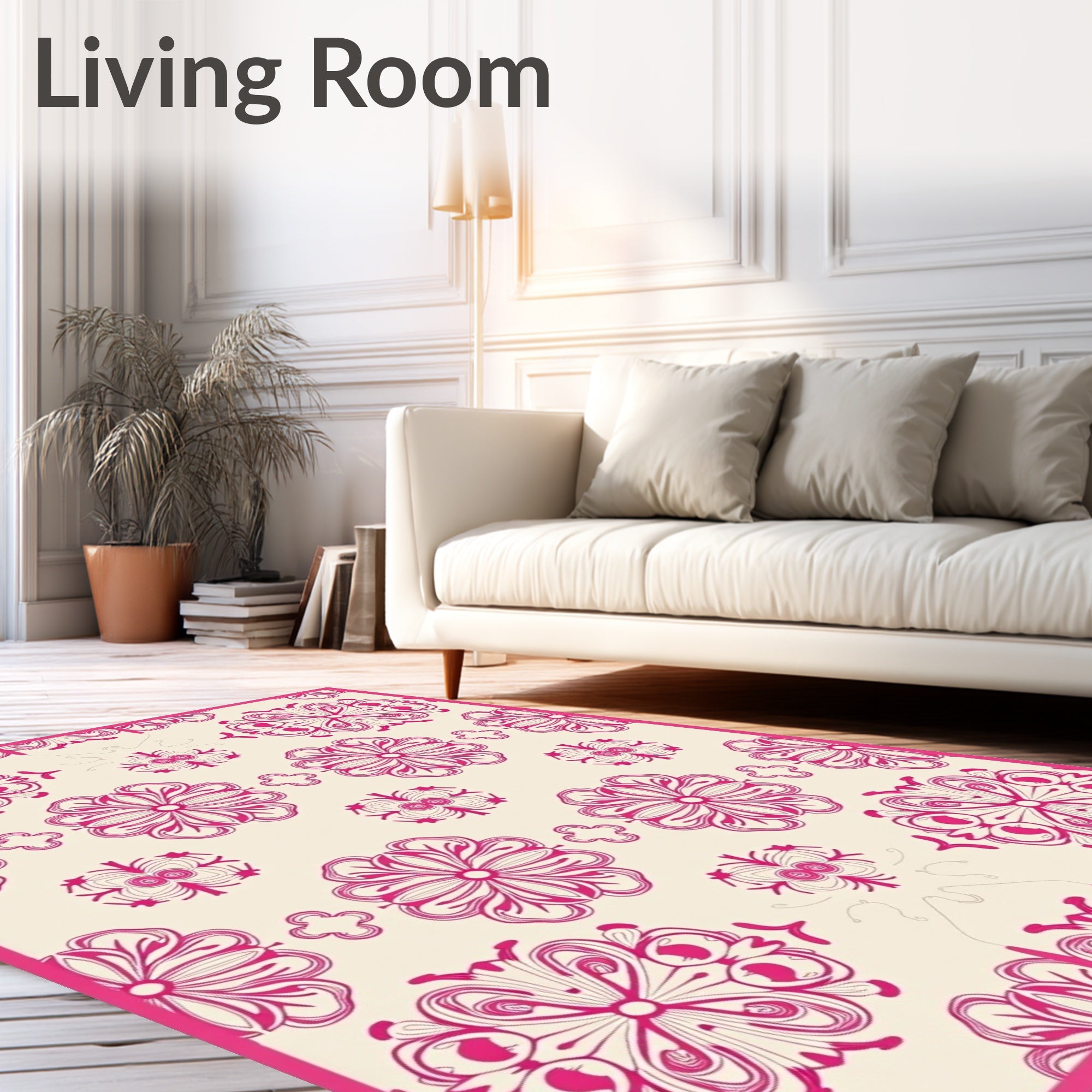 Retro Floral Intricate Pattern Rug