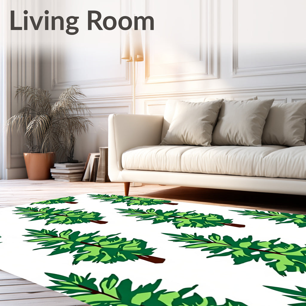 Green Evergreen Tree Repeat Rug