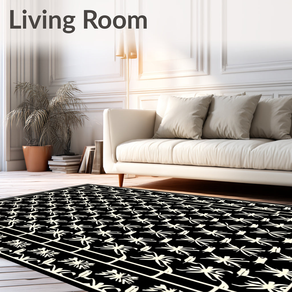 Abstract Starburst Patterned Textile Rug