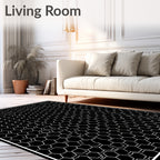 Modern Hexagonal Geometric Pattern Rug
