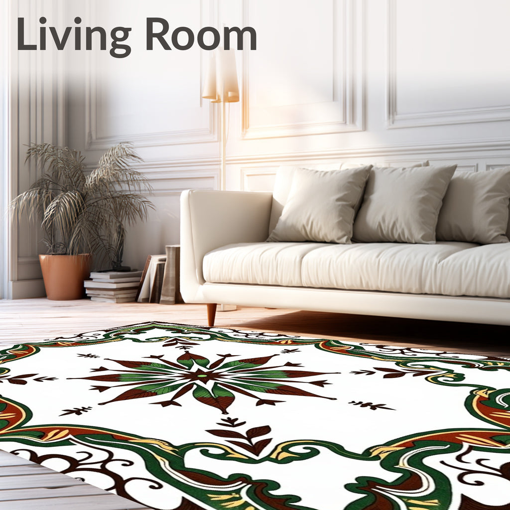 Intricate Floral Mandala Pattern Rug