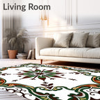 Intricate Floral Mandala Pattern Rug