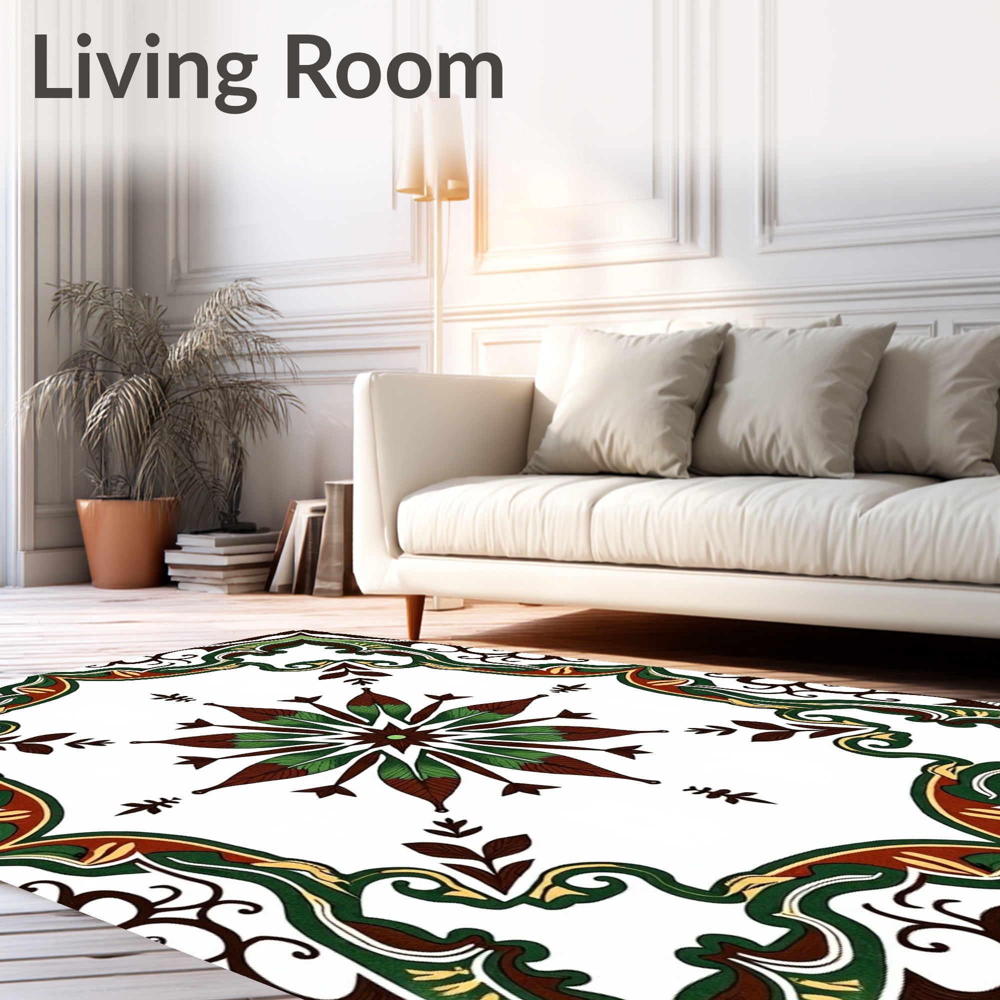 Intricate Floral Mandala Pattern Rug
