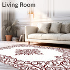 Ornate Vine Scrollwork Patterned Rug