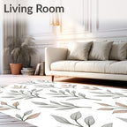 Delicate Autumn Branch Pattern Rug