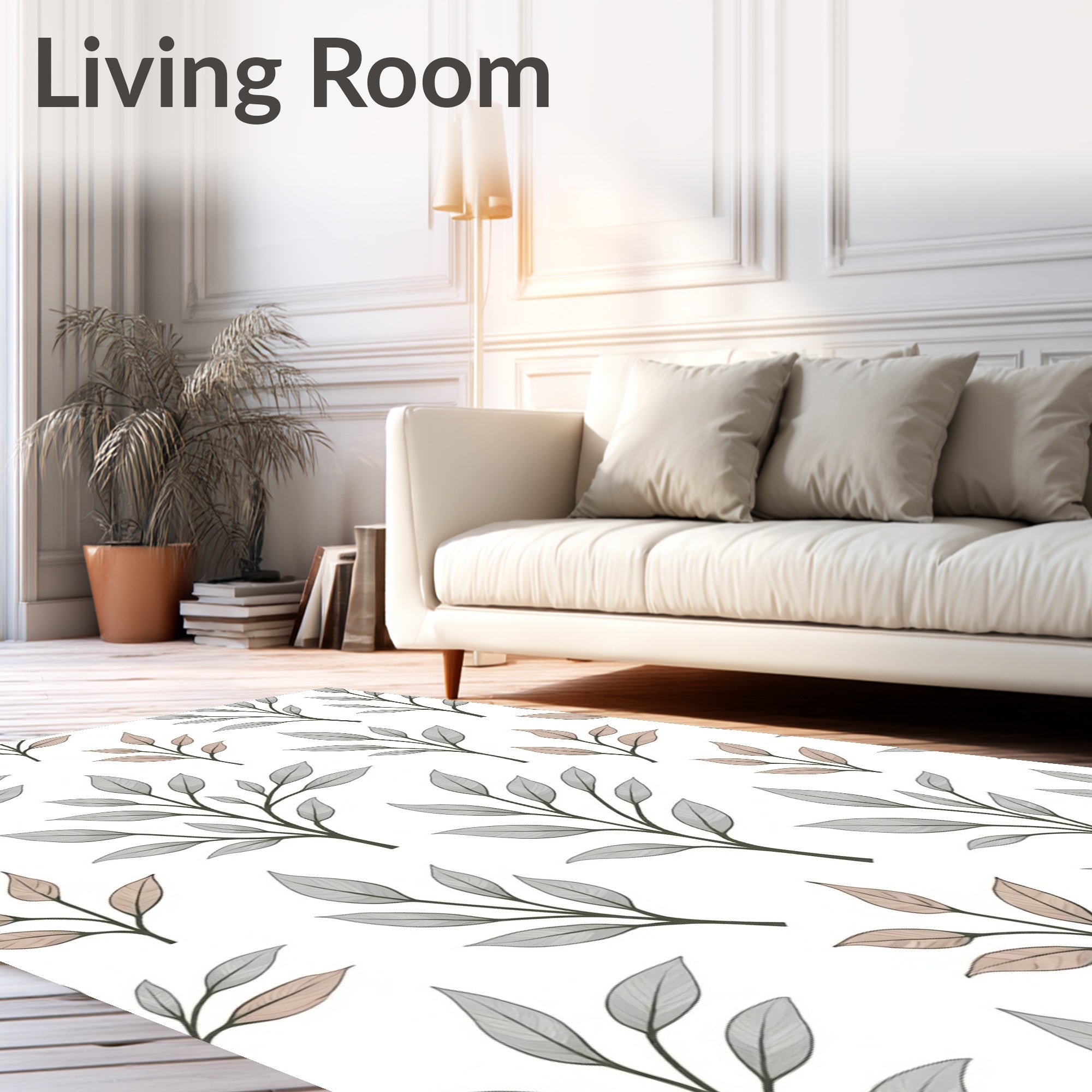 Delicate Autumn Branch Pattern Rug
