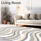 Neutral Wave Pattern Design Rug