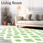 Simple Green Quatrefoil All-Over Pattern Rug