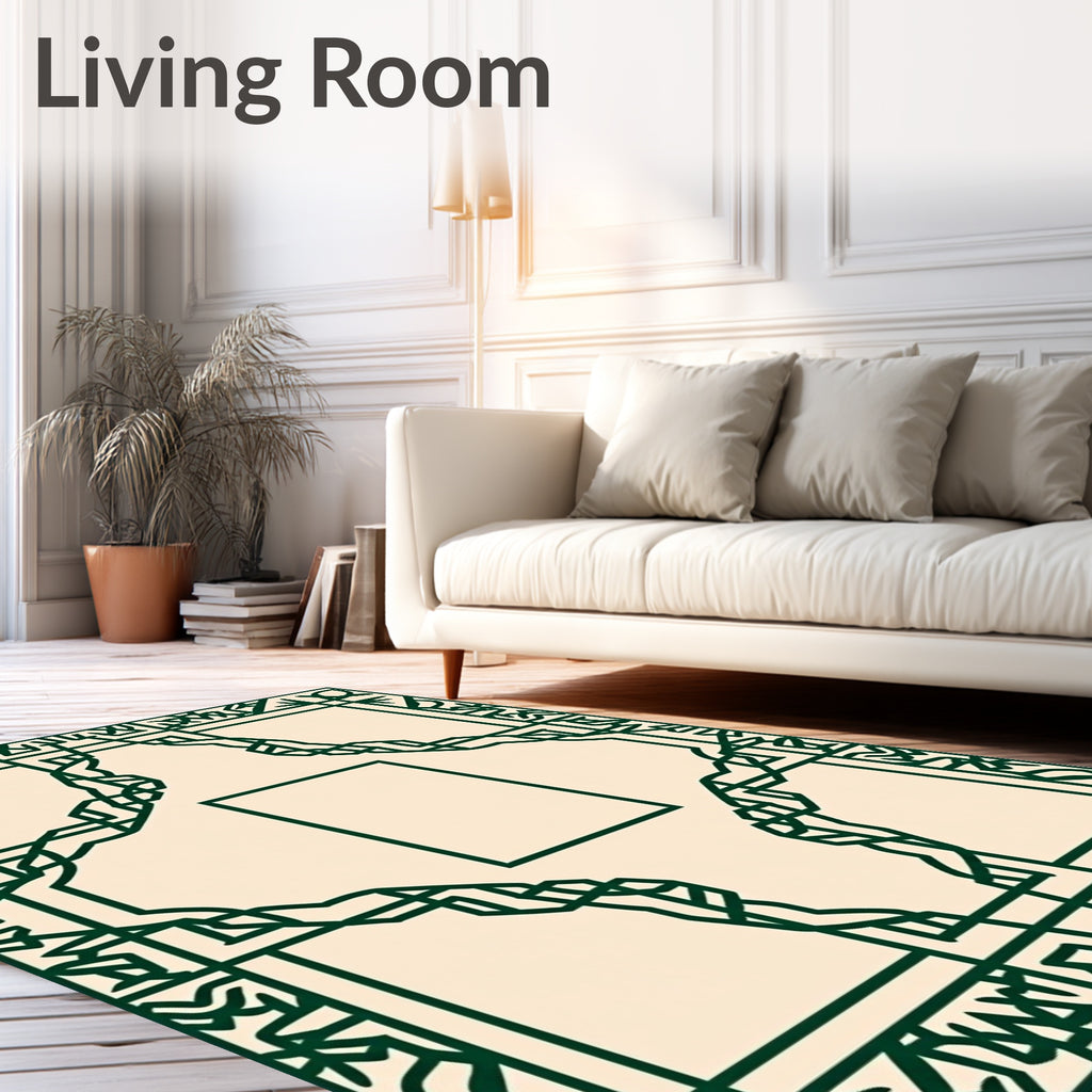 Elegant Intertwined Geometric Lattice Rug