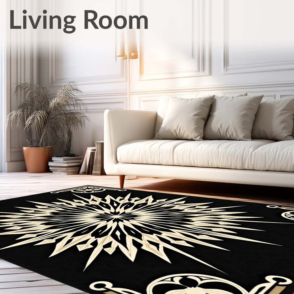 Ornate Starburst With Floral Accents Rug